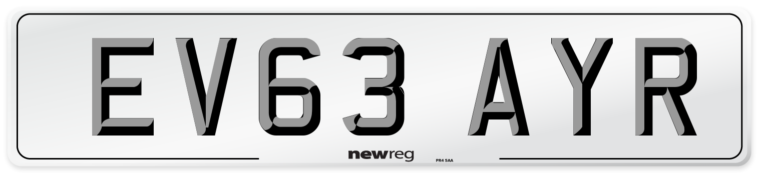 EV63 AYR Number Plate from New Reg